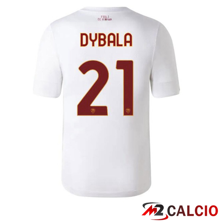 Maglie Calcio AS Roma (DYBALA 21) Seconda Bianco 2022/2023