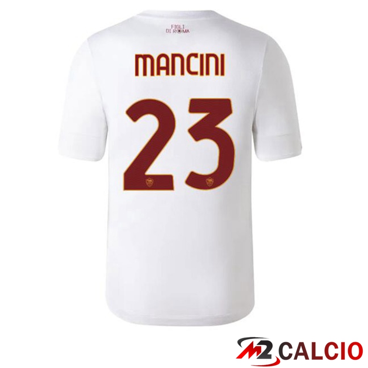 Maglie Calcio AS Roma (MANCINI 23) Seconda Bianco 2022/2023