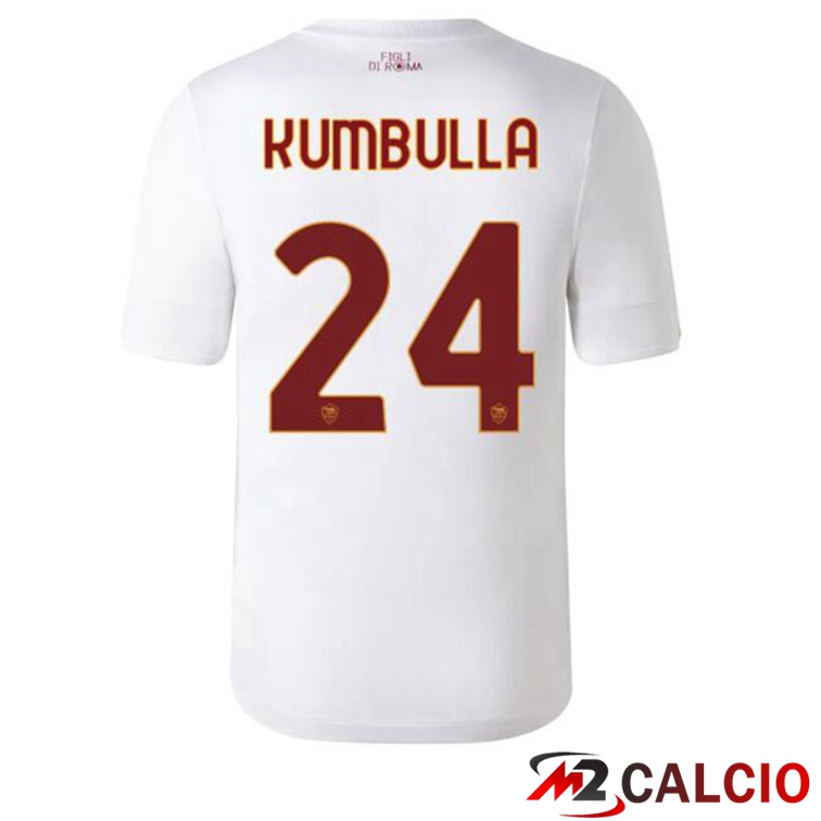 Maglie Calcio AS Roma (KUMBULLA 24) Seconda Bianco 2022/2023