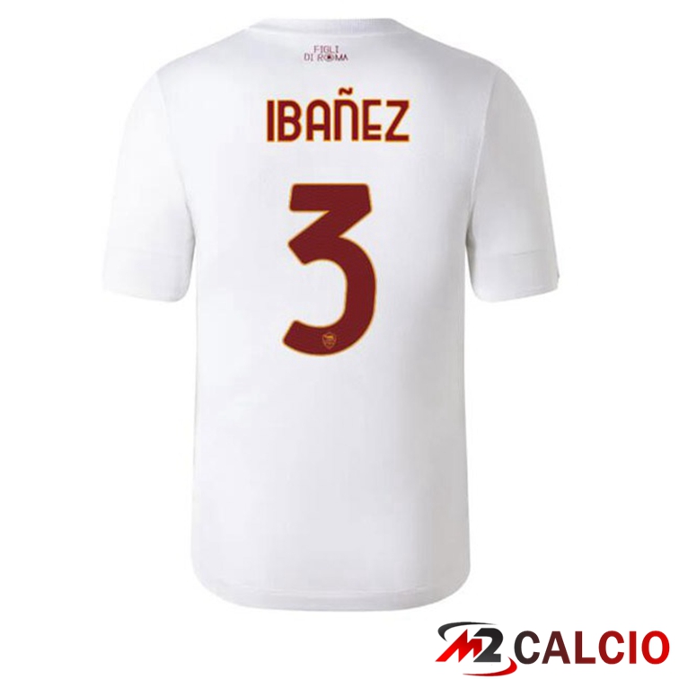 Maglie Calcio AS Roma (IBAÑEZ 3) Seconda Bianco 2022/2023