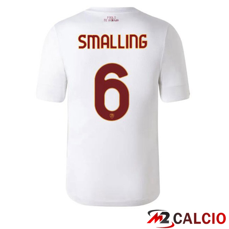Maglie Calcio AS Roma (SMALLING 6) Seconda Bianco 2022/2023