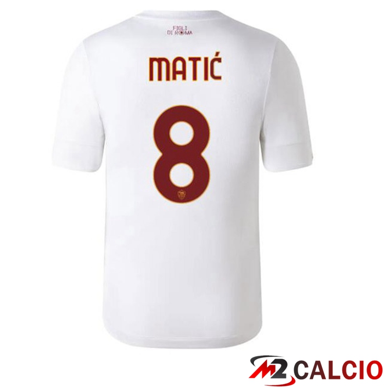Maglie Calcio AS Roma (MATIĆ 8) Seconda Bianco 2022/2023