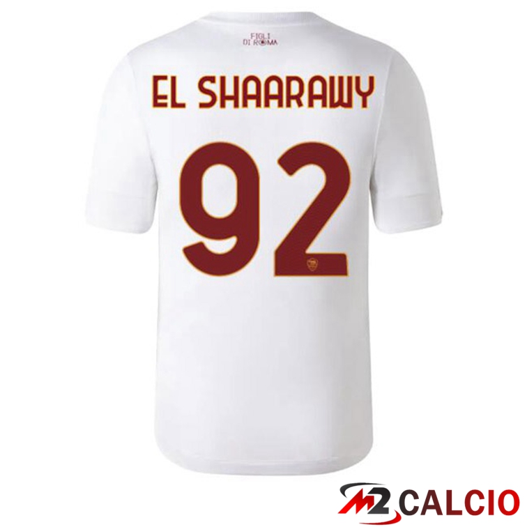 Maglie Calcio AS Roma (EL SHAARAWY 92) Seconda Bianco 2022/2023