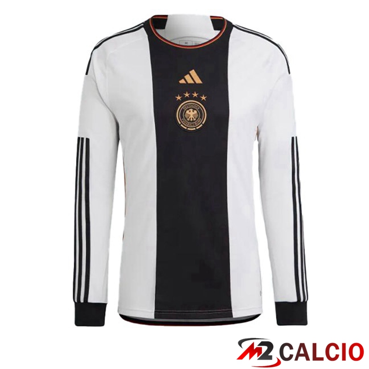 Maglie Calcio Germania Prima Maniche Lunghe Nero Bianco 2022/2023