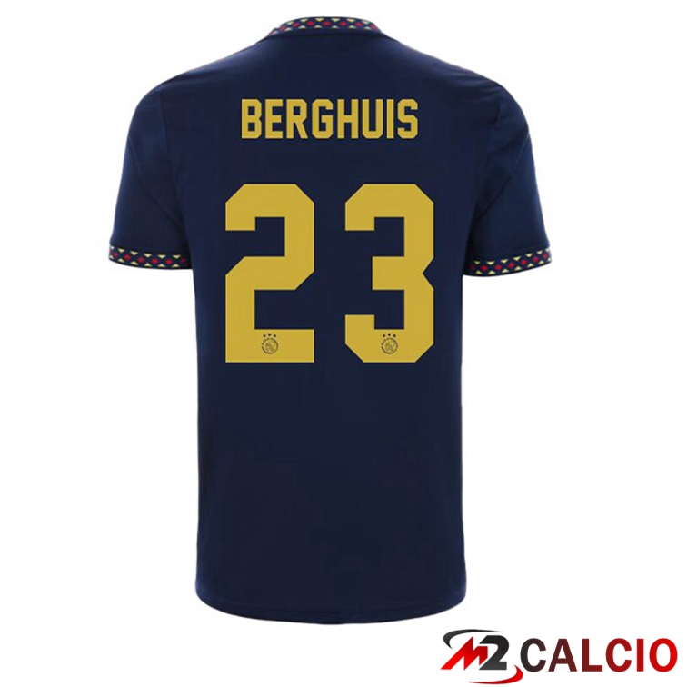 Maglie Calcio AFC Ajax (Berghuis 23) Seconda Nero 2022/2023