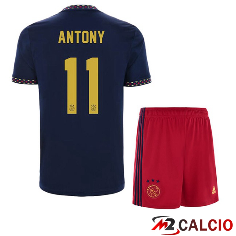 Maglie Calcio AFC Ajax (Antony 11) Bambino Seconda Nero 2022/2023