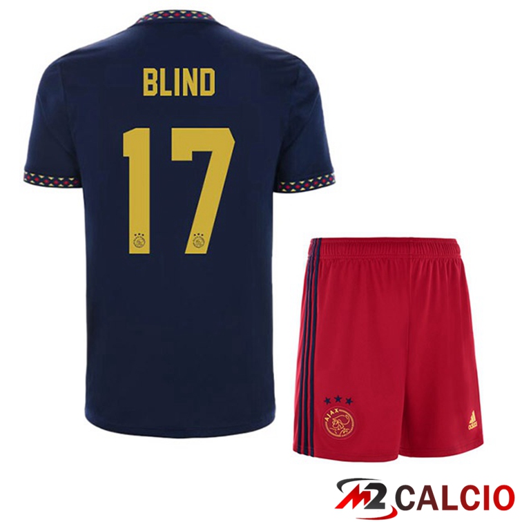 Maglie Calcio AFC Ajax (Blind 17) Bambino Seconda Nero 2022/2023