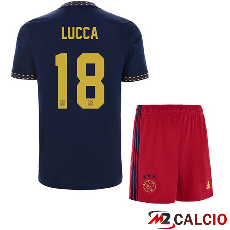 Maglie Calcio AFC Ajax (Lucca 18) Bambino Seconda Nero 2022/2023