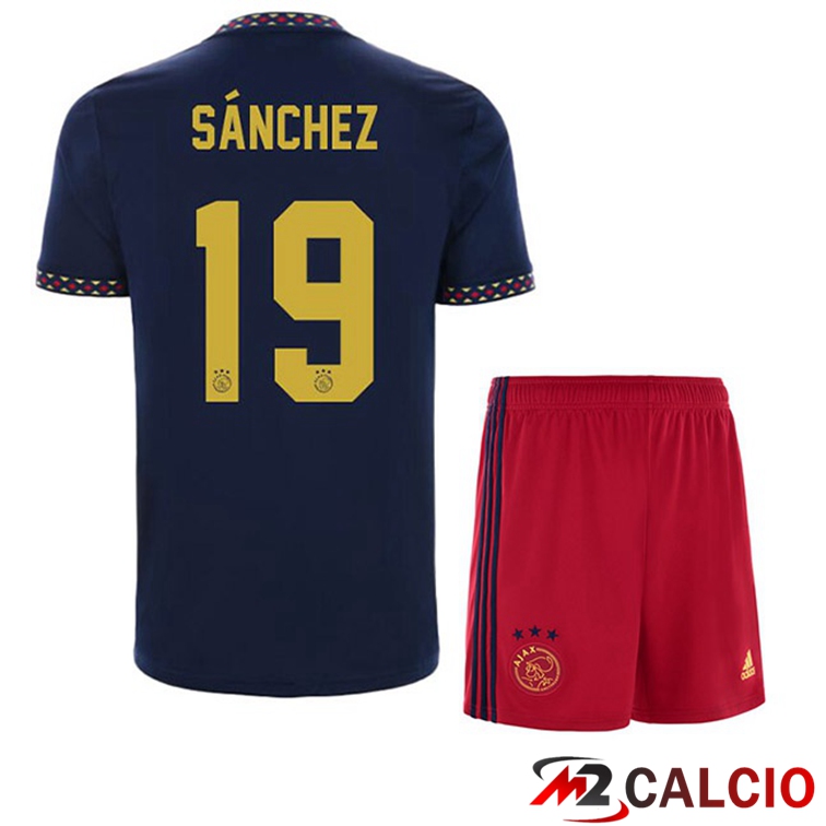 Maglie Calcio AFC Ajax (Sánchez 19) Bambino Seconda Nero 2022/2023
