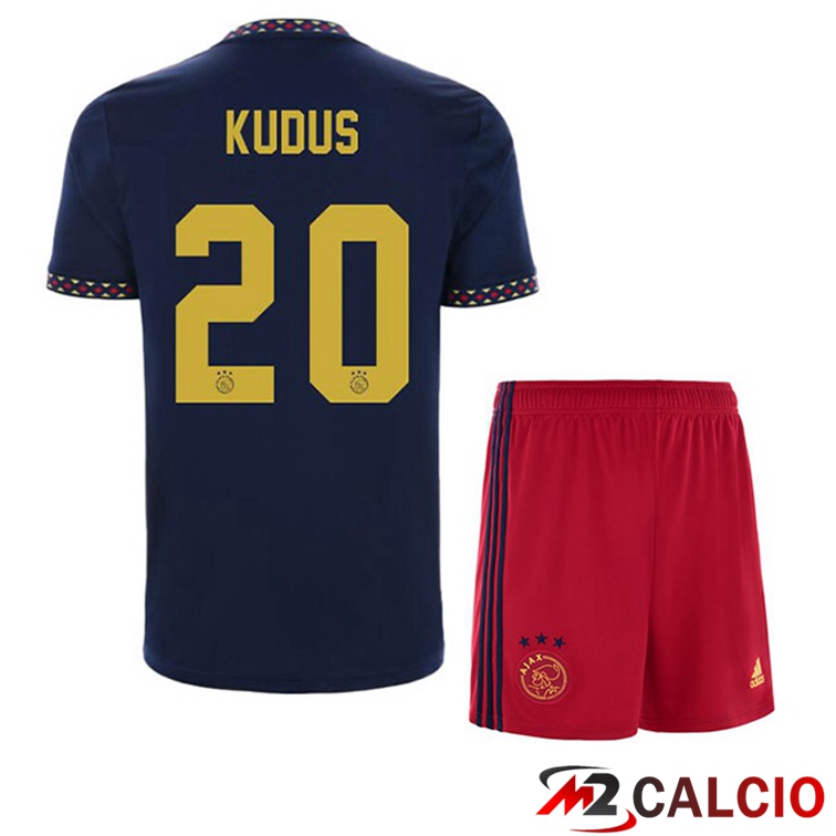 Maglie Calcio AFC Ajax (Kudus 20) Bambino Seconda Nero 2022/2023