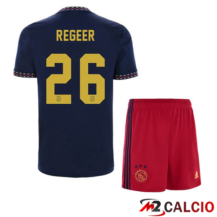 Maglie Calcio AFC Ajax (Regeer 26) Bambino Seconda Nero 2022/2023