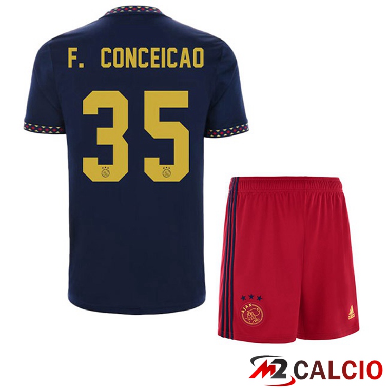 Maglie Calcio AFC Ajax (F. Conceicao 35) Bambino Seconda Nero 2022/2023