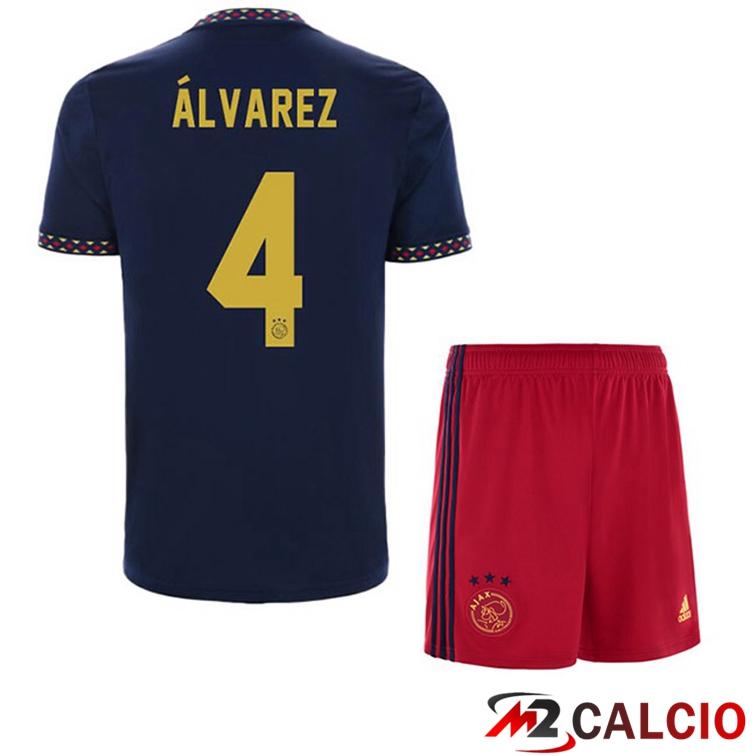 Maglie Calcio AFC Ajax (Álvarez 4) Bambino Seconda Nero 2022/2023