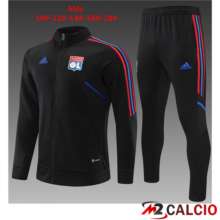 Insieme Tuta Calcio - Giacca Lyon OL Bambino Nero 2022/2023