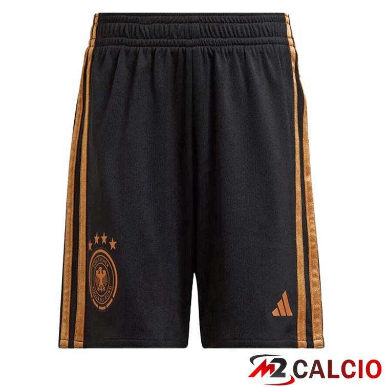 Pantalonici Da Calcio Germania Seconda Nero 2022/2023