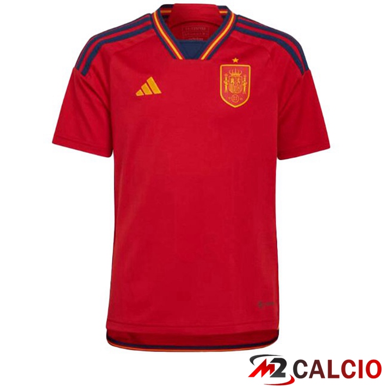 Maglie Calcio Spagna Prima Rosso Coppa del Mondo 2022