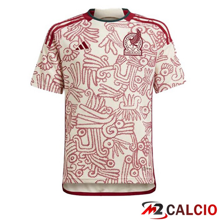Maglie Calcio Messico Seconda Bianco Rosso Coppa del Mondo 2022