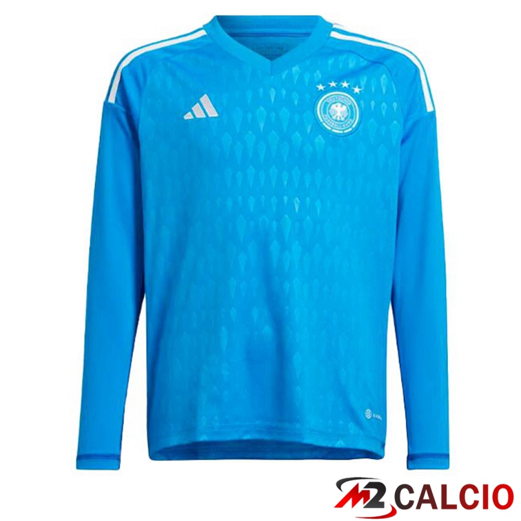 Maglia Germania Portiere Maniche Lunghe Blu Coppa del Mondo 2022