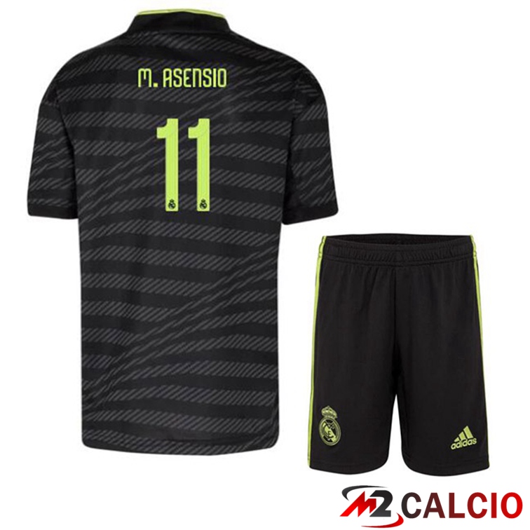 Maglie Calcio Real Madrid (Asensio 11) Bambino Terza Nero 2022/2023