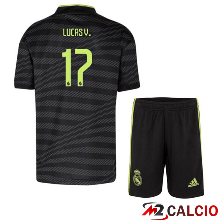 Maglie Calcio Real Madrid (Lucas V. 17) Bambino Terza Nero 2022/2023