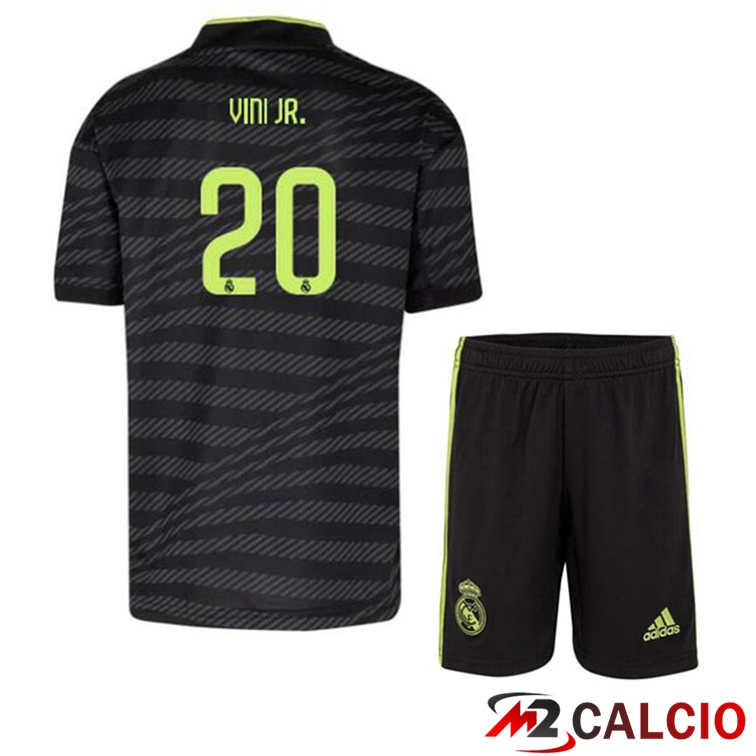 Maglie Calcio Real Madrid (Vini Jr. 20) Bambino Terza Nero 2022/2023