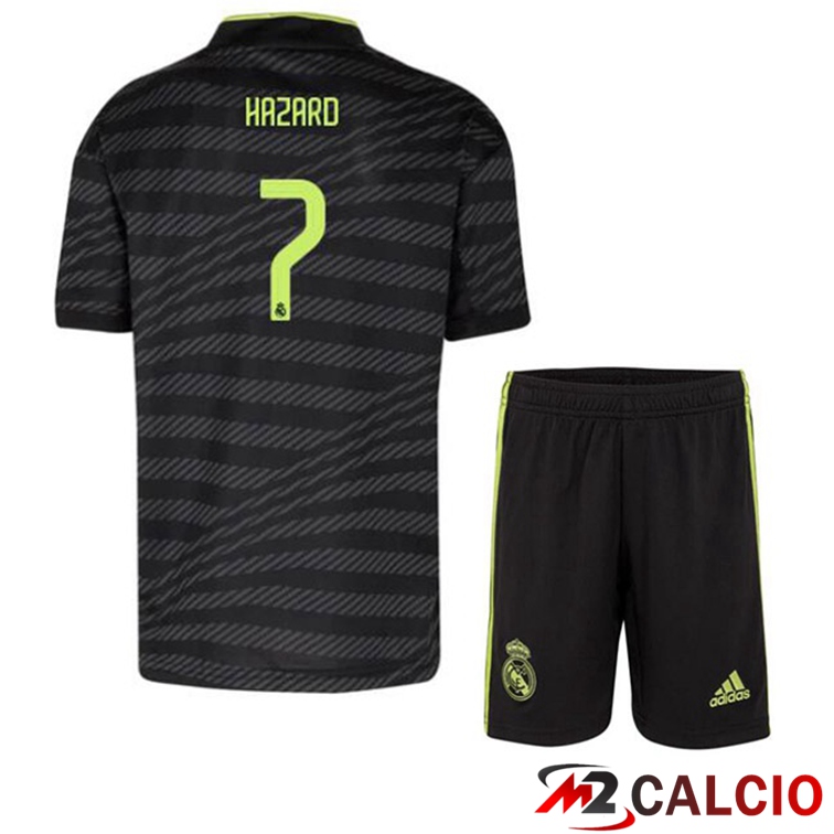Maglie Calcio Real Madrid (Hazard 7) Bambino Terza Nero 2022/2023