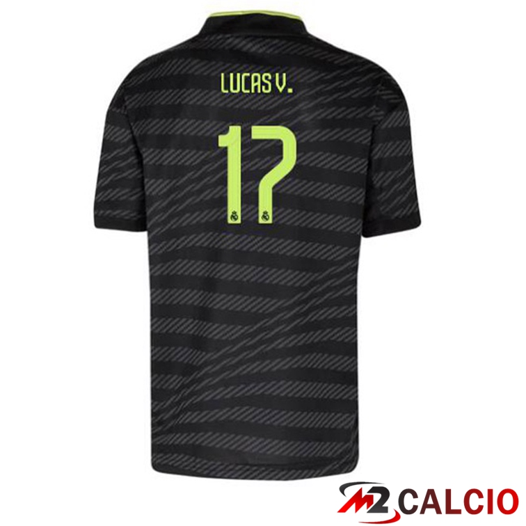 Maglie Calcio Real Madrid (Lucas V. 17) Terza Nero 2022/2023