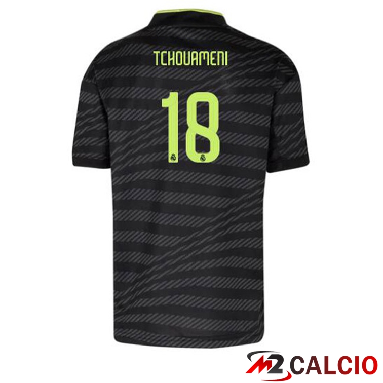 Maglie Calcio Real Madrid (Tchouameni 18) Terza Nero 2022/2023