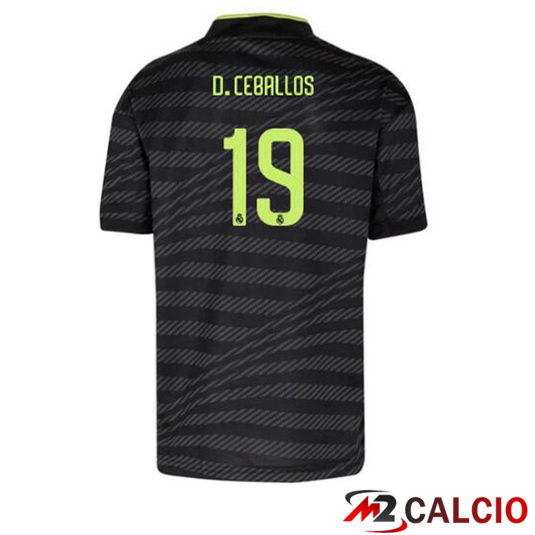 Maglie Calcio Real Madrid (D. Ceballos 19) Terza Nero 2022/2023