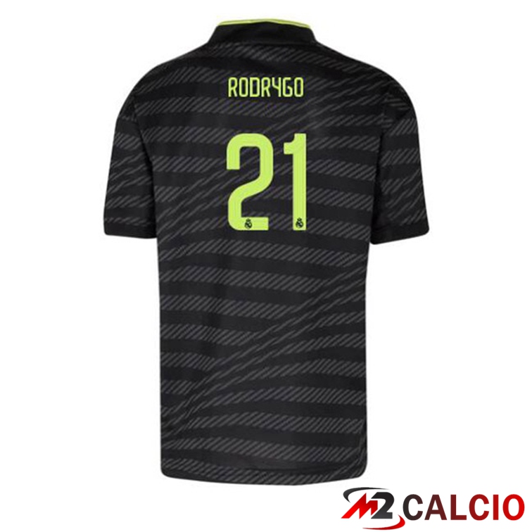 Maglie Calcio Real Madrid (Rodrygo 21) Terza Nero 2022/2023