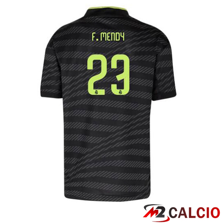 Maglie Calcio Real Madrid (F. Mendy 23) Terza Nero 2022/2023