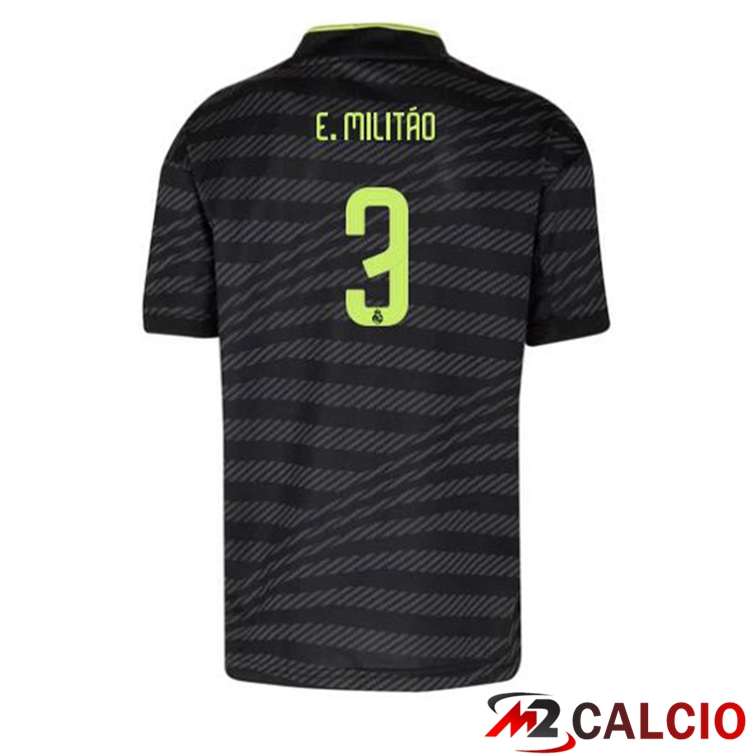 Maglie Calcio Real Madrid (E. Militão 3) Terza Nero 2022/2023