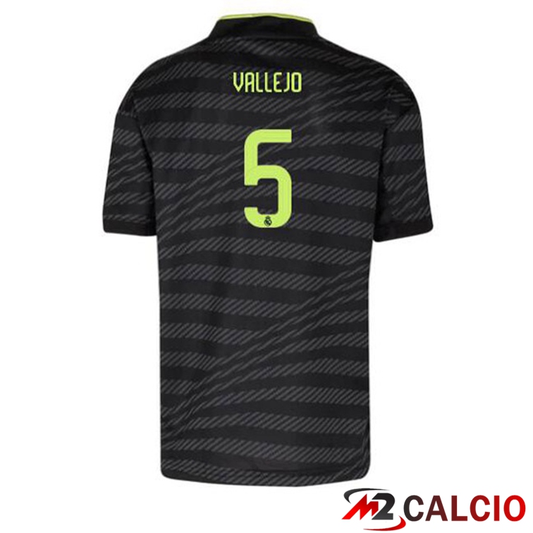 Maglie Calcio Real Madrid (Vallejo 5) Terza Nero 2022/2023