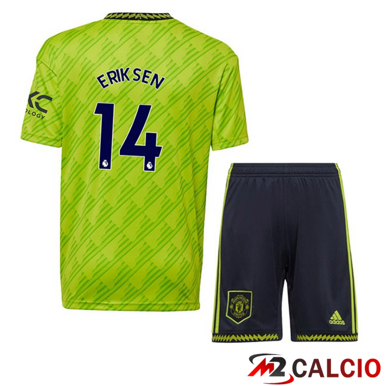 Maglie Calcio Manchester United (ERIKSEN 14) Bambino Terza Verde 2022/2023