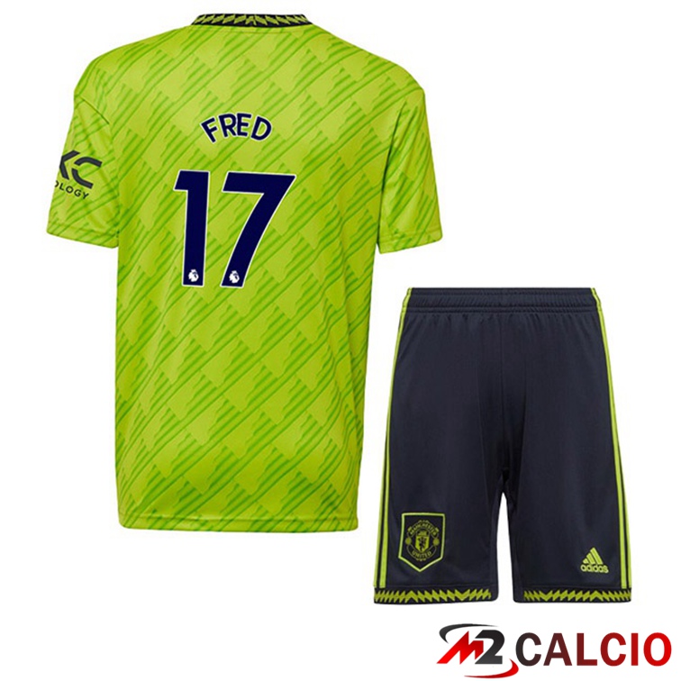 Maglie Calcio Manchester United (FRED 17) Bambino Terza Verde 2022/2023