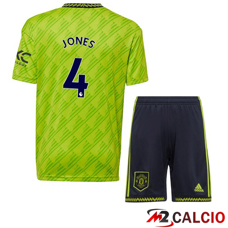 Maglie Calcio Manchester United (JONES 4) Bambino Terza Verde 2022/2023