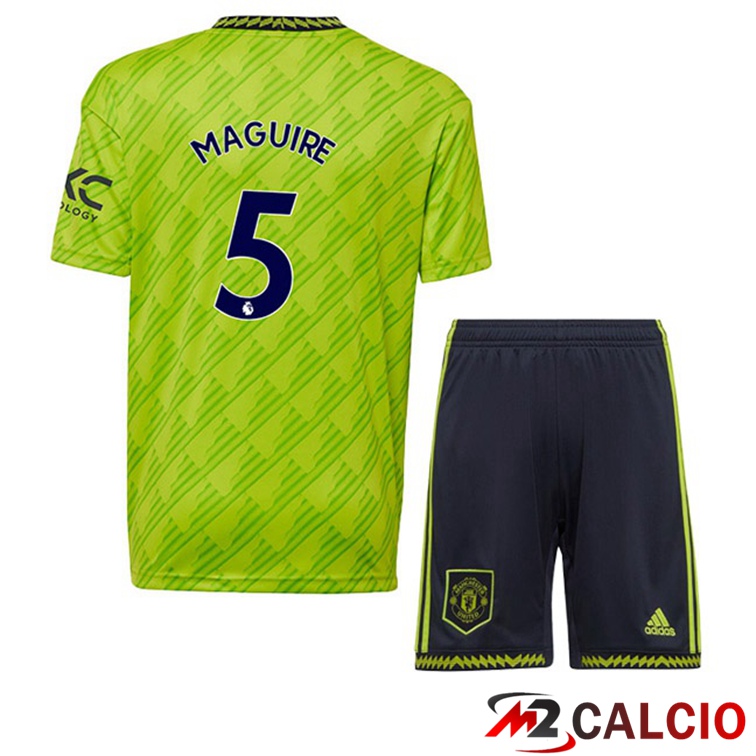 Maglie Calcio Manchester United (MAGUIRE 5) Bambino Terza Verde 2022/2023
