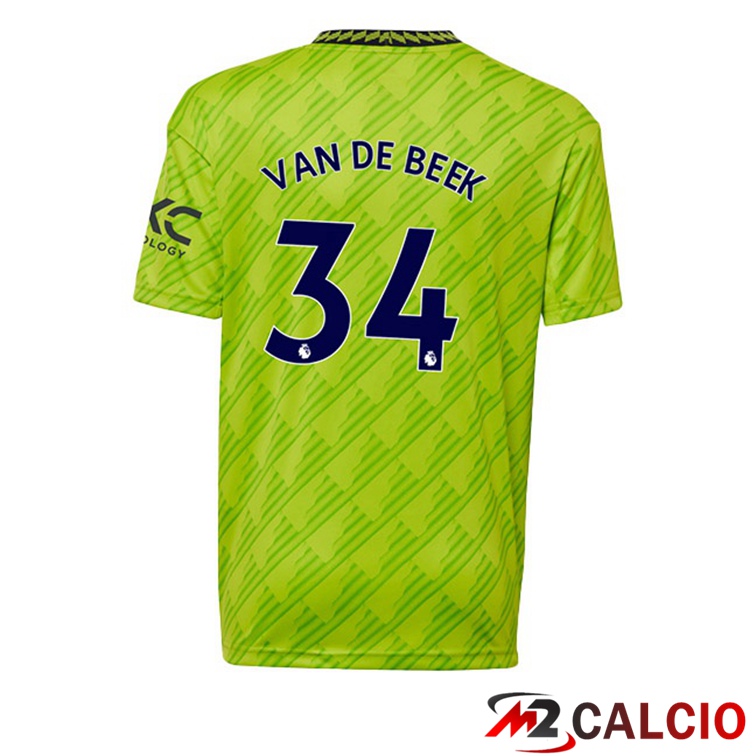 Maglie Calcio Manchester United (VAN DE BEEK 34) Terza Verde 2022/2023