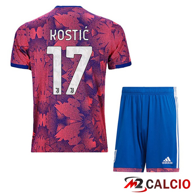 Maglie Calcio Juventus (KOSTIĆ 17) Bambino Seconda Rosa 2022/2023