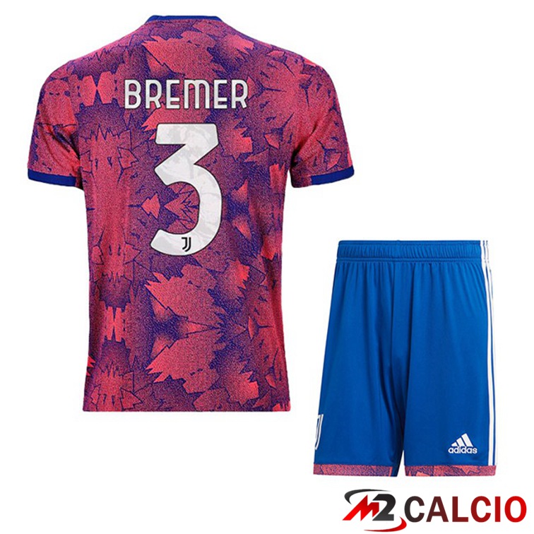 Maglie Calcio Juventus (BREMER 3) Bambino Seconda Rosa 2022/2023