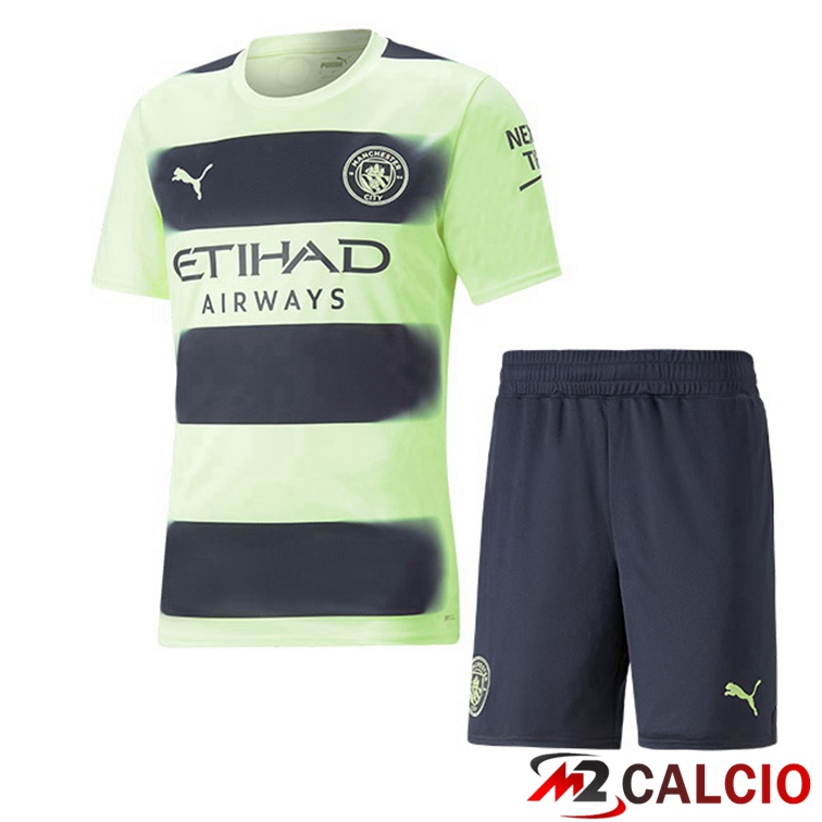 Maglie Calcio Manchester City Bambino Terza Verde Nero 2022/2023