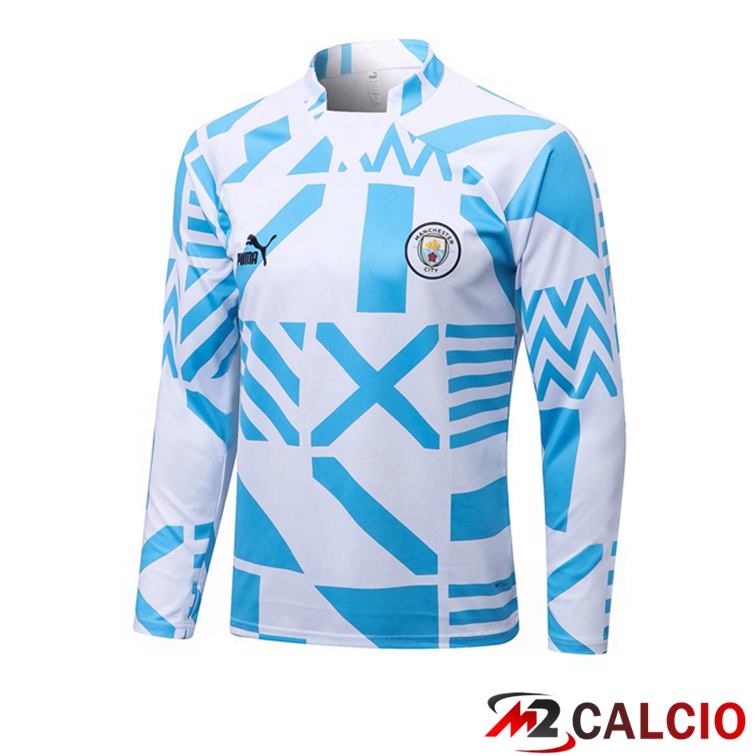 Felpe Allenamento Manchester City Bianco Blu 2022/2023