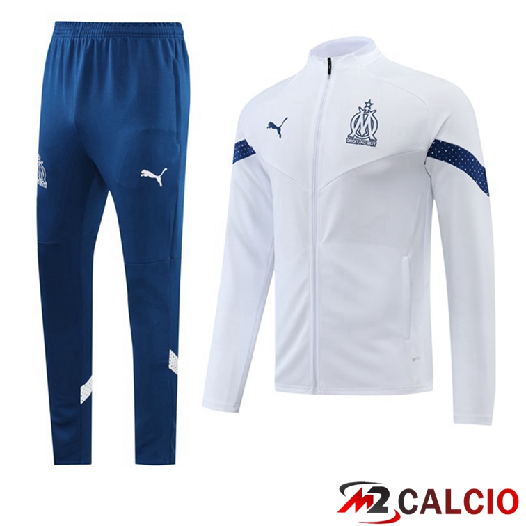 Insieme Tuta Calcio - Giacca Marsiglia OM Bianco 2022/2023
