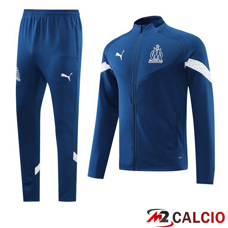 Insieme Tuta Calcio - Giacca Marsiglia OM Blu Royal 2022/2023