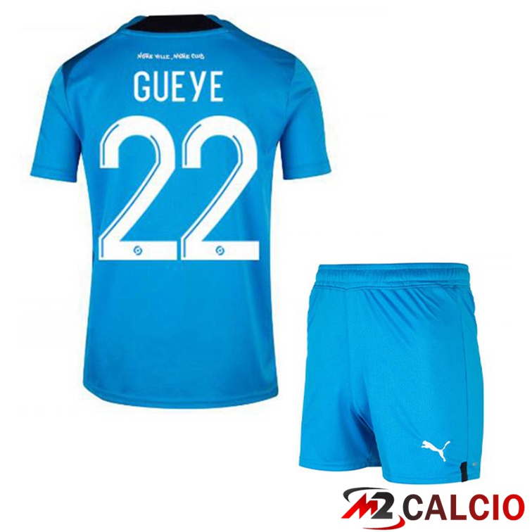Maglie Calcio Marsiglia OM (GUEYE 22) Bambino Terza Blu 2022/2023
