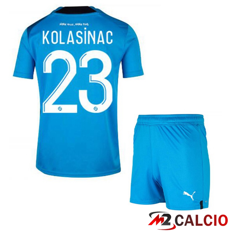 Maglie Calcio Marsiglia OM (KOLASINAC 23) Bambino Terza Blu 2022/2023