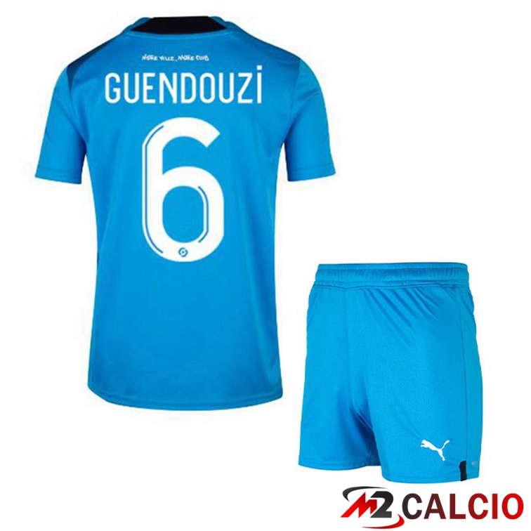 Maglie Calcio Marsiglia OM (GUENDOUZI 6) Bambino Terza Blu 2022/2023