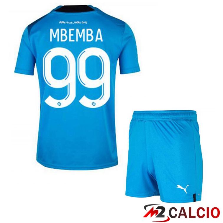 Maglie Calcio Marsiglia OM (MBEMBA 99) Bambino Terza Blu 2022/2023