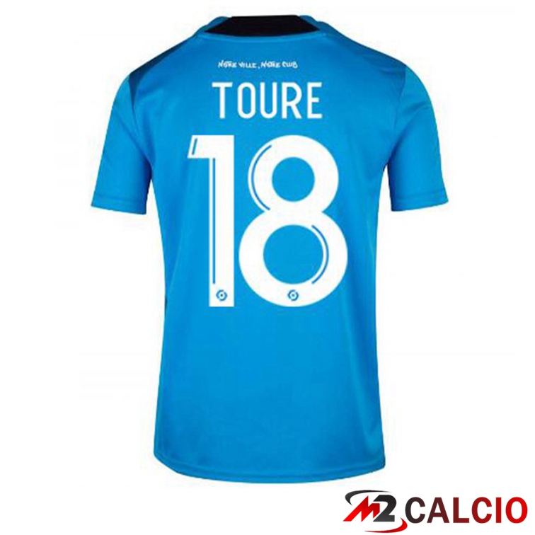 Maglie Calcio Marsiglia OM (TOURE 18) Terza Blu 2022/2023