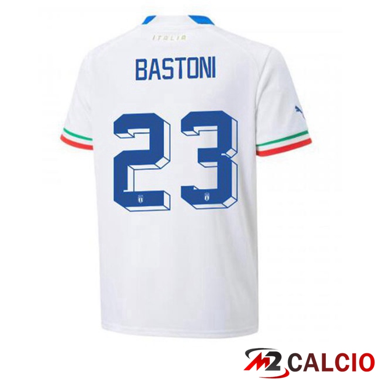 Maglie Calcio Italia (Bastoni 23) Seconda Bianco 2022/2023